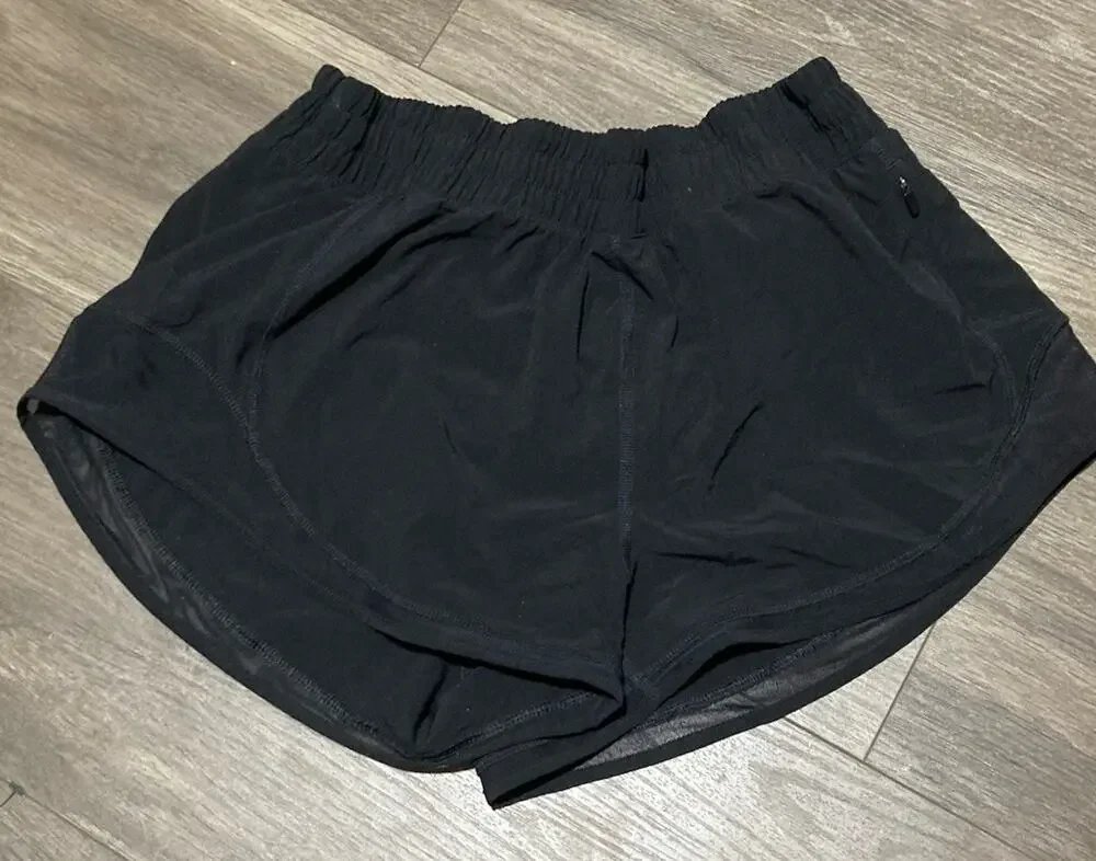 Aritzia Golden Black Running Shorts Elastic Waist Layered Size 4 Athletic Small